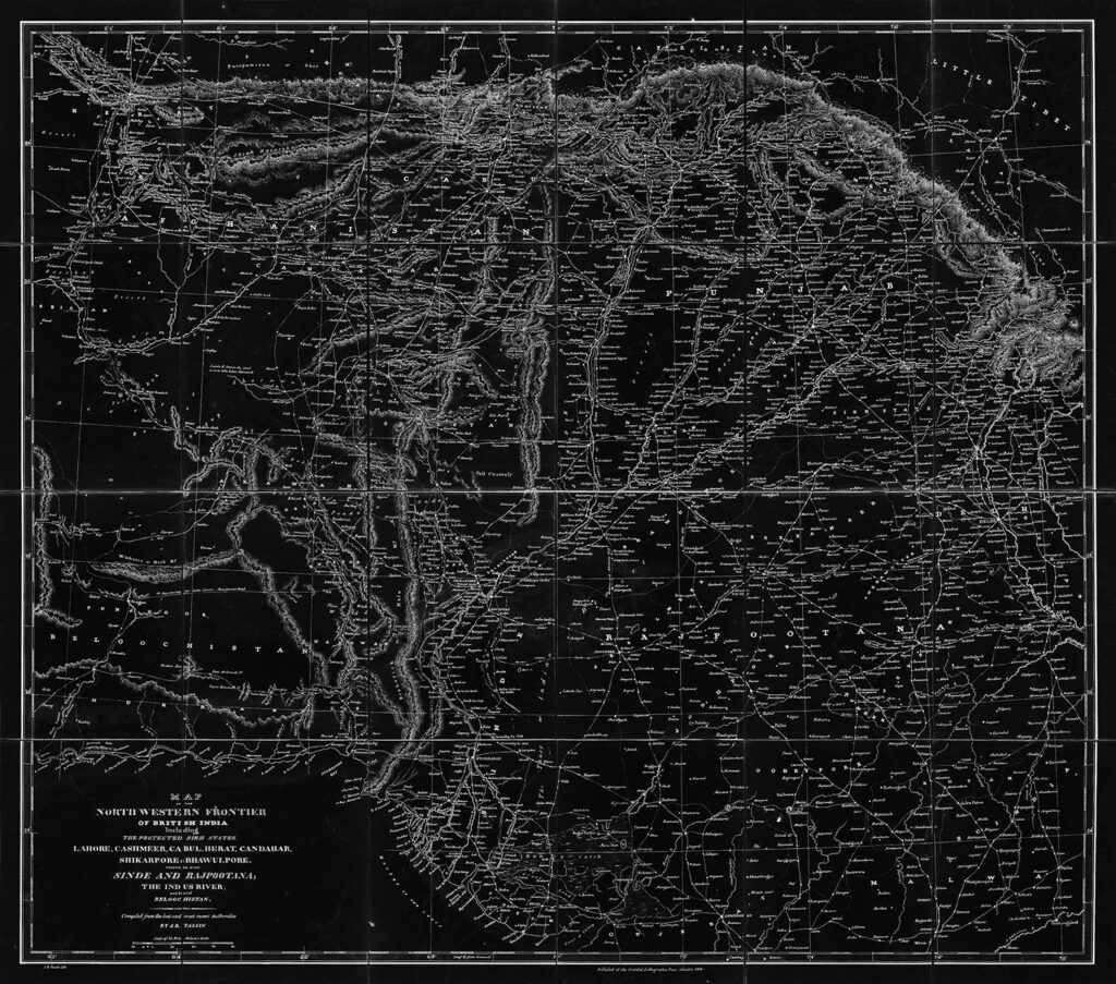 Punjab MAP BLACK BACKGROUND
